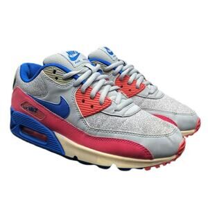 Nike Air Max 90 Light Pink Hyper Blue Silver Shoes Womens 7.5 Fast Ship